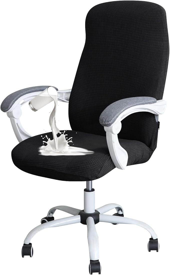 FORCHEER Extra Large Office Chair Cover Black Stretch Water Resistant Executive High Back Computer Chair Slipcover 1 Piece Washable Removable