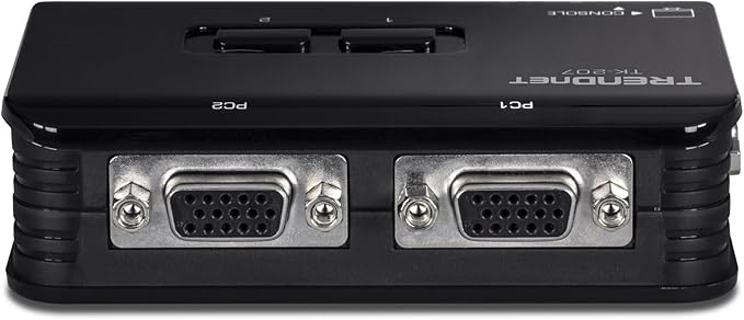 TRENDnet 2-Port USB KVM Switch, TK-207K, Control Two Computers with One Set of Console Controls, 2048 x 1536 Resolution, 60Hz Refresh Rate, All Required Cabling Included, Black