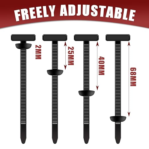 200 Pack Nylon Universal Cable Tie Buckle Zip Tie, Heavy Duty Self-Locking Push Pin with Button Fixion Tools, UV Resistant Plastic Rivet Fasteners for Car Auto Repair (Fender, Bumper, Trunk Liner)