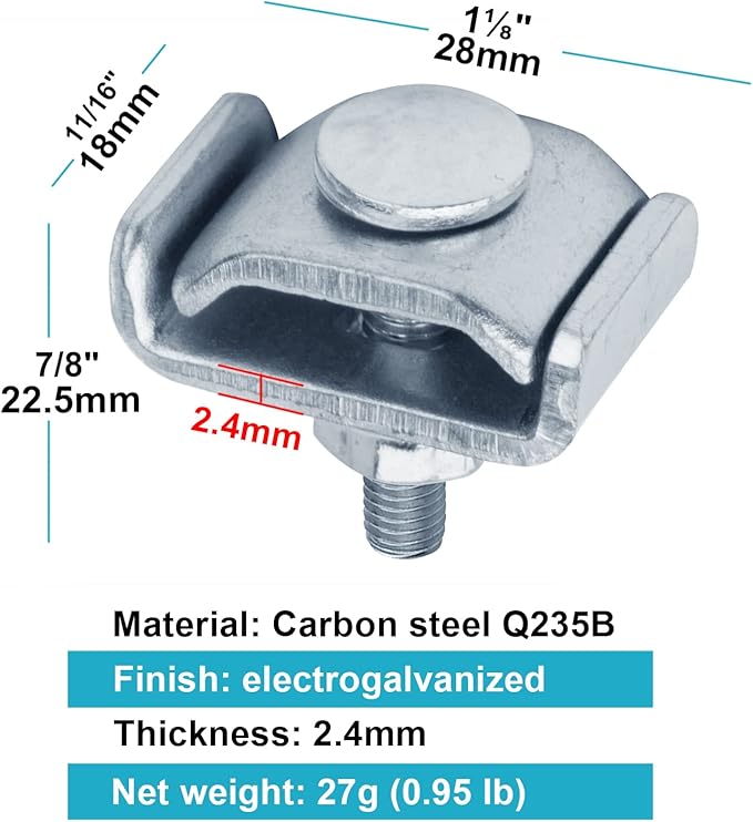 30 Pack Splice Washer Kit, Reinforced Joint Gridwall Clamp Clips Fit 5/32"-1/4" Wire Dia. Basket Wire Mesh Cable Tray, End to End Wall Grid Panel Connector