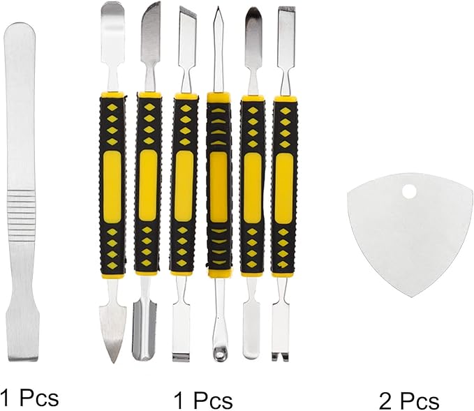 HARFINGTON 9pcs Pry Bar Metal Pry Bar Set, Stainless Steel Mini Pry Bar Disassemble Tools for Screen Glue Removal