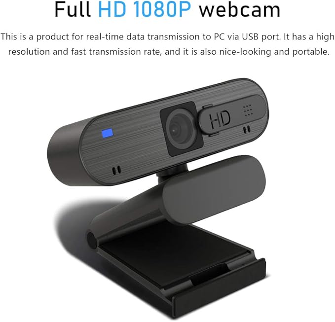 2021 Upgraded Webcam with Dual Microphone, 1080p FHD Pro Streaming USB Video Camera, Plug and Play, Privacy Cover, for Window Mac OS Computer, for Online Class, Conference, Gaming (Pro Webcam)
