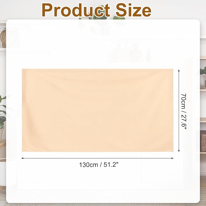 uxcell Cabinet Curtains, Dust Proof Privacy Drape Short Curtain, Hook & Loop Under The Desk Skirt for Kitchen Bathroom Closet Storage Room (51.1" W x 27.6" H, Beige)