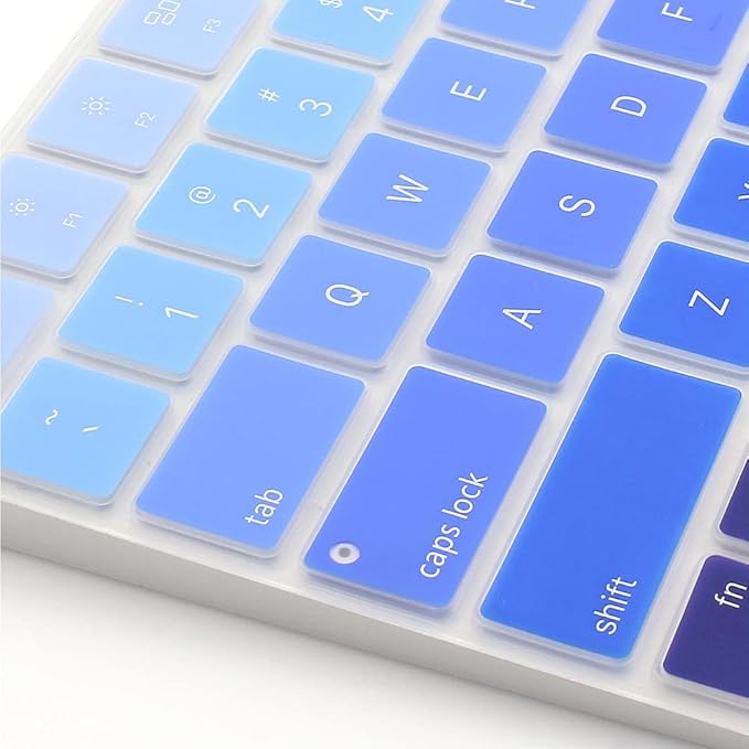 ProElife Keyboard Cover Skin for 2024-2021 Apple Magic Keyboard 3 with Touch ID A3118 A2449 Ultra Thin Silicone Keyboard Protector for iMac 24'' / Mac mini M4 M2 M1 Keyboard Accessories (Ombre Blue)