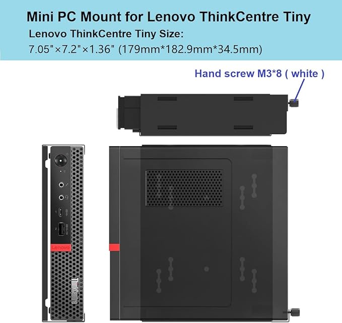 JINGCHENGMEI Wall Mount for Mini PC, Compatible with Dell OptiPlex Micro Form Factor Case, VESA and Under Desk Available, Fits MFF 7080, 7060, 7010, 5060, 3040, 3046, 3050, 3060, 3090 and More(HDM)
