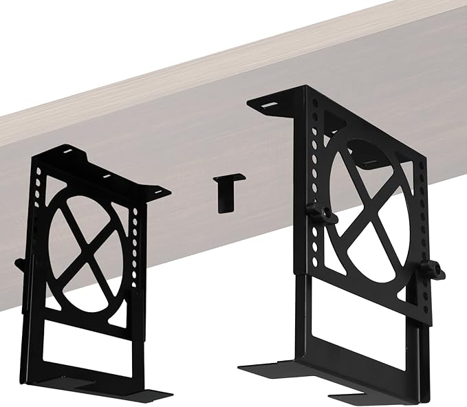 Adjustable Under Desk PC Mount, Mount Bracket Holder,Compatible with,UPS,CPU,Small Form Factor Desktop Tower,Height 4.2-8 in