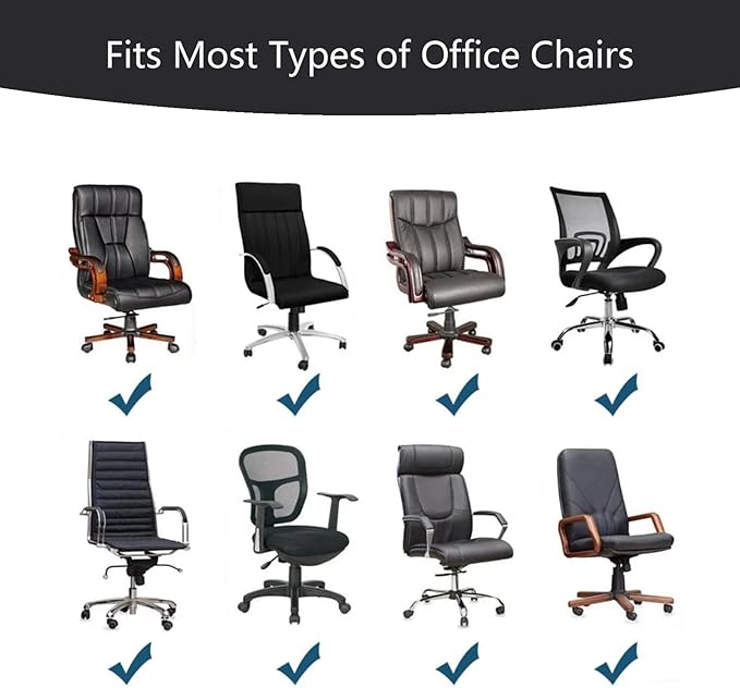 Office Chair Cover,Removable Desk Chair Cover with Zipper,Stretch Anti-dust Universal Rotating Office Seat Slipcover,Washable High Back Computer Seat Protector for Pets (Black, Large | Armrests)