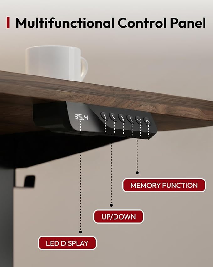SANODESK Dual Motor Electric Standing Desk 71 x 32 Inches, Height Adjustable Sit Stand Desk with Large Splice Board for Home Office, Computer Workstation, Study & Gaming, Black Frame/Black Walnut Top