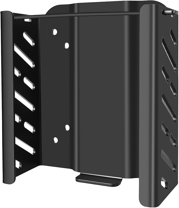 Metal Mac mini PC Mount Compatible with 2024 Mac mini M4/M4 Pro Stand VESA Mount with Anti-Theft,Under Desk Mount and Wall Mount with Lock Anti-Theft Dock