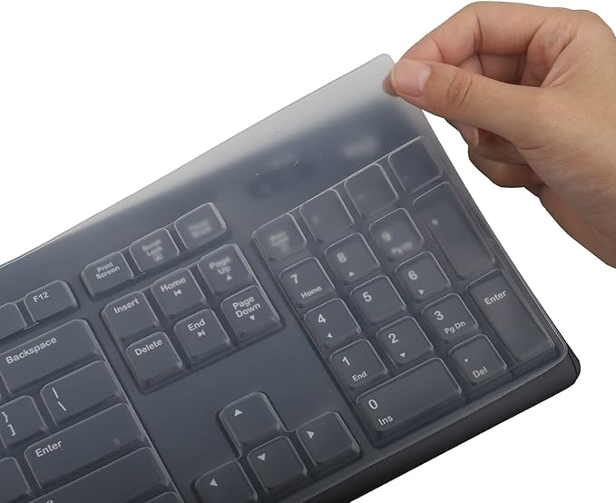 Keyboard Cover for Logitech MK370 MK295 MK275 MK270 Wireless Keyboard, Logitech K200 K260 K270 MK200 MK260 Keyboard Cover Skin Protector (NOT Fit Other Model Keyboards)-Clear
