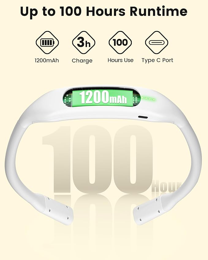 Glocusent Lightweight Neck Light for Reading in Bed, 1200mAh Rechargeable Book Light, Hands-Free Reading Light, 5 Colors, 5 Brightness Adjustable, Private Bedtime Reading for Book Lover