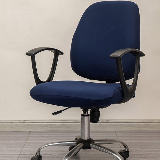 Melaluxe Computer Office Chair Covers, Protective & Stretchable Universal Chair Cover, Stretch Rotating Chair Slipcover (Navy)