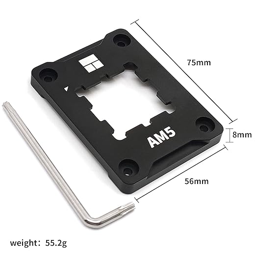 AM5 CPU Contact Frame V2, Anti-Bending Secure Frame, All-Aluminum CNC, Even Pressure, for AMD AM5 Socket, Includes L-Shaped Screwdriver