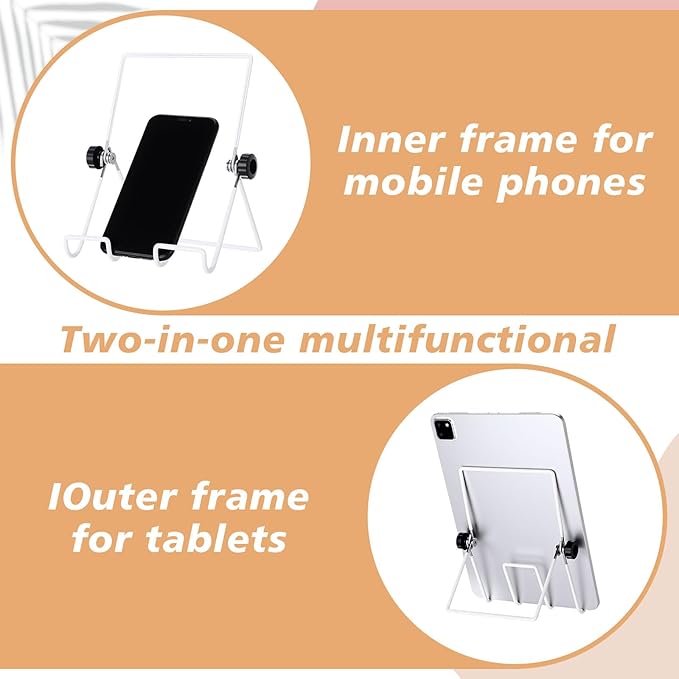 Kenning 24 Pack Adjustable Plate Stands for Display 7.1 Inch White Metal Foldable Easel Book Display Stands Bulk Decorative Plate Holders for Platter Frame Photo Tabletop Art(Four Corners)