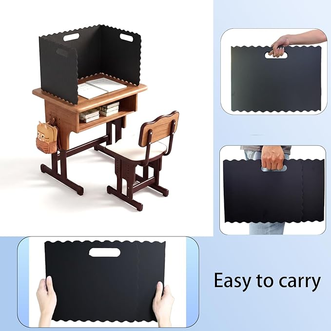 16 piece Desk dividers for Students, Sturdy and Durable Privacy Folder, Easy to Clean and Reusable Classroom Privacy Screen