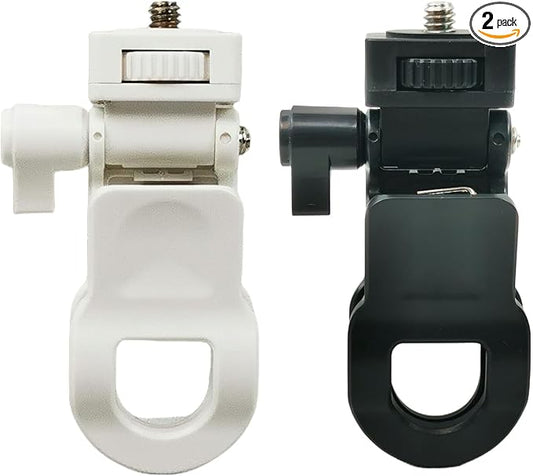 2 Pack Monitor Camera Mount Clamp Clip Screen LCD Display Top Fill Light Flash Holder Webcam Stand with 1/4 Screw Universal Connector for Phone Tripod Tablet Video Live Stream
