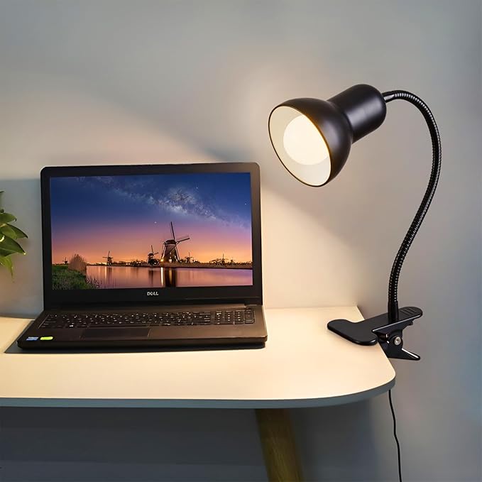 Clip on Desk Lamp, 360° Rotating Ggooseneck Lamp, Ring Light, Revolutionary Eye-Caring Desk Lamp, Portable Clip-On Reading Light for Bedroom and Office, Study Clamp - The Ideal Home Lighting Solution