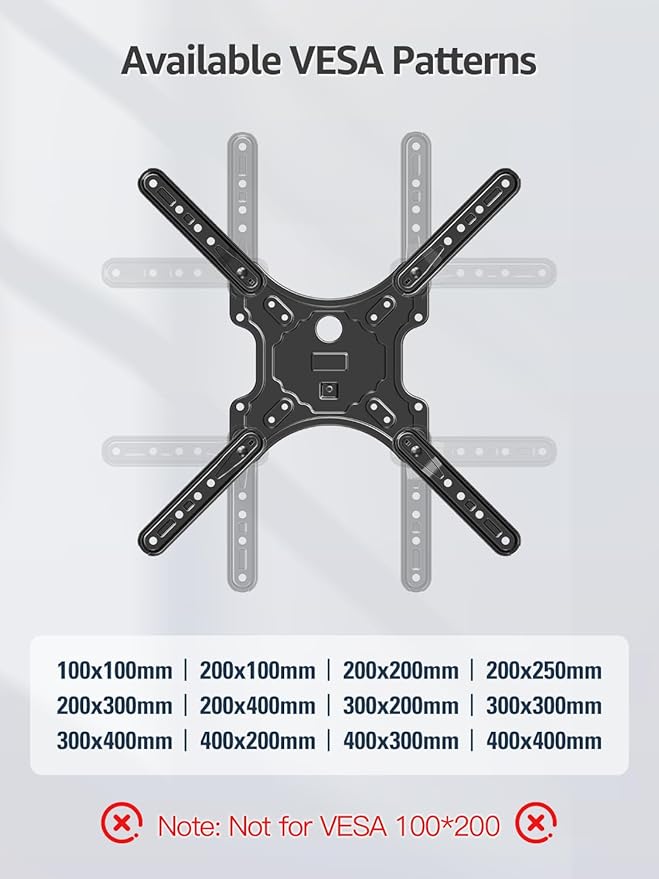 MOUNTUP Full Motion TV Wall Mount for Most 26-60 Inch TVs, Max VESA 400x400mm Wall Mount TV Bracket with Swivel Tilting Extension Level Adjustment for LED LCD Flat Curved TVs Up to 77 LBS, MU0018