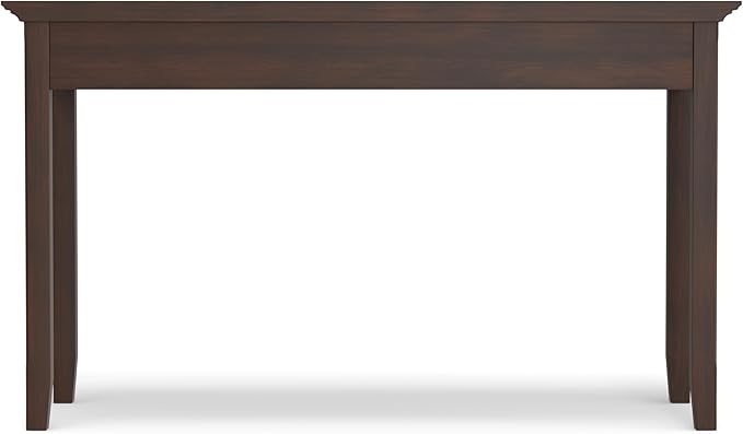 SIMPLIHOME Amherst Desk - 54 Inch Wide Solid Wood Writing Desk in Russet Brown, Transitional Home Office Computer Table for Workspace or Study with 2 Drawers and Flip-Down Keyboard Tray