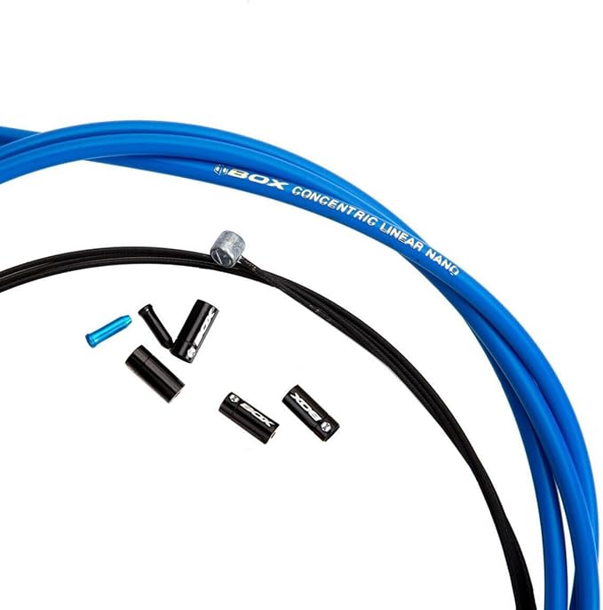 Box One/Two Linear Bicycle Brake Cable Housing Kit with 1 Set Bike Brake Line, 1 Piece Bike Cable Housing with 2 Alloy End Caps Compatible for All V Brakes