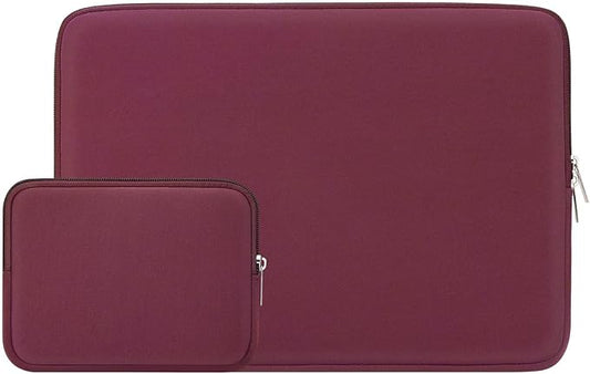 RAINYEAR 15 Inch Laptop Sleeve 15" Protective Soft Case Cover Bag with Accessories Pouch, Compatible with 15.4" MacBook Pro/Air A3448 A3241 A2941 A3114 A1938 A1707 A1990 (Red)