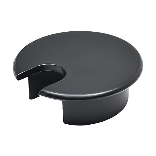 Desk Grommet 1-3/8" (35 mm), Desk Cord Hole Cover, Cable Grommet Metal Zinc Alloy Materilal, Desk Hole Grommet for Office and Home Table Cable, Detachable Cable Cord Organizer (Flat Black 1 Pcs)
