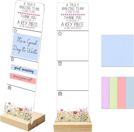 Sticky Notes Monitor Memo Board with Removable Wooden Base Truly Amazing Team Portable Acrylic Sticky Note Holder Message Board Sign Bonus 200 Sheets 2 Sizes Sticky Notes Office Desk Accessories