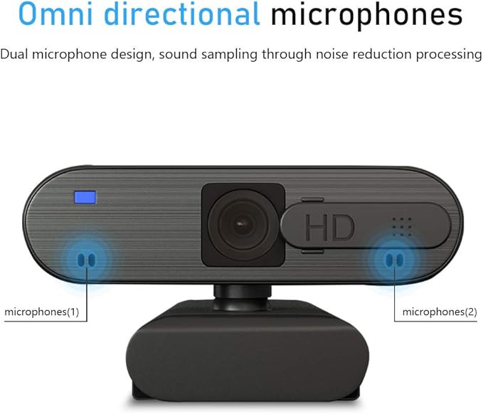 2021 Upgraded Webcam with Dual Microphone, 1080p FHD Pro Streaming USB Video Camera, Plug and Play, Privacy Cover, for Window Mac OS Computer, for Online Class, Conference, Gaming (Pro Webcam)