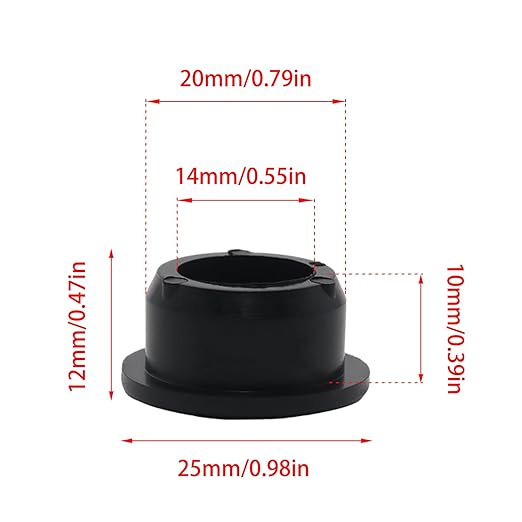 6 Pcs 20mm / 3/4 Inch Black Cable Cord Grommets, Rubber Desk Grommets for Table Computer Desk Wire Organizer TV Console and Other Furnitures Cover