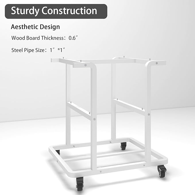 Natwind Printer Stand, 24''x20''x26'' Large Printer Table with Storage Shelf, 3 Tier Rolling Printer Cart with Wheels,Multifunctional Shelves for Home Office（White）