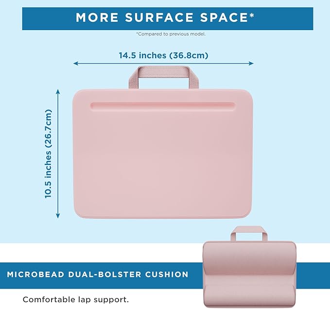 LAPGEAR Compact Lap Desk – Fits Up to 14″ Laptops – Rose Quartz – Style No. 43104