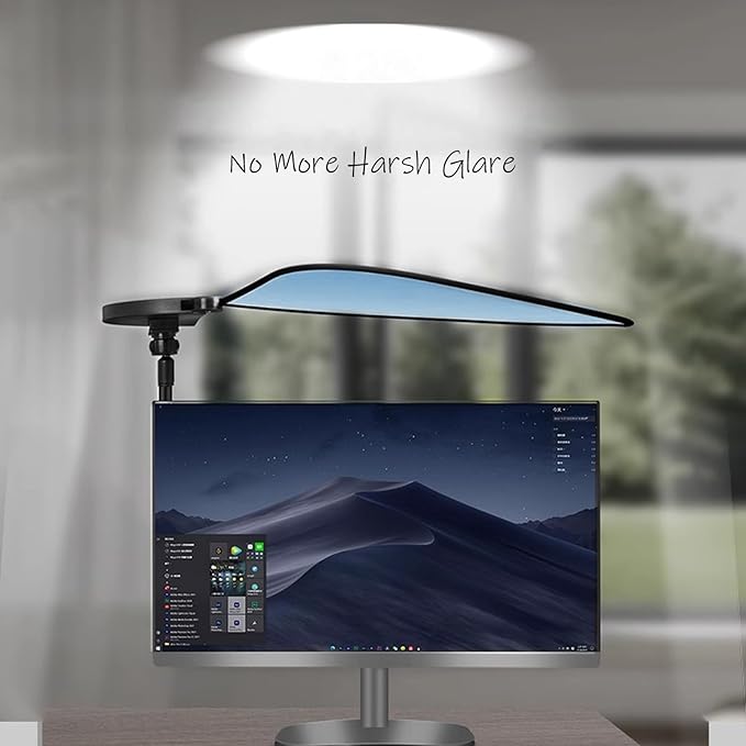 Cubicle Privacy Screen & Adjustable Desk Canopy, Office Partition Shade to Block Overhead Light & Reduce Monitor Glare, Portable Light Shield for Computer Monitors and Laptops (Blue)