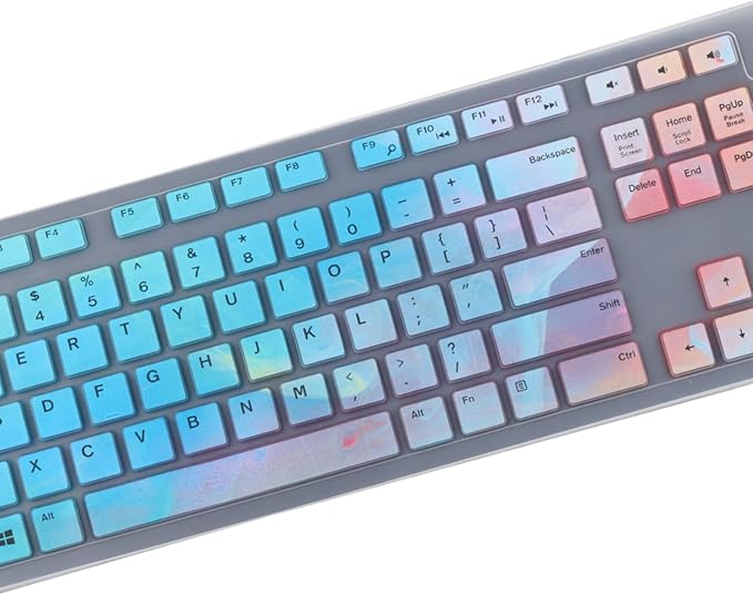 Colorful Keyboard Cover for Dell KM636 KB216 KB216t KB216d KB216p Wired & Wireless Keyboard, Dell Optiplex 5250 3050 3240 5460 7450 7050, Inspiron Desktop 24" 27" 5400 5490 7700 7790 3475 3670 3477