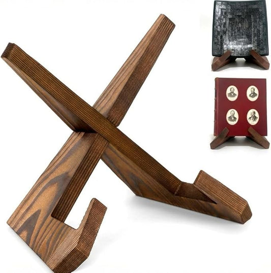 KINGDOM SOLUTIONS 1-Pack Wooden Easels Wood Brown – Plate Stand – Sturdy Book Stand for Art, Pictures, Plates, Frames, and Decorative Displays
