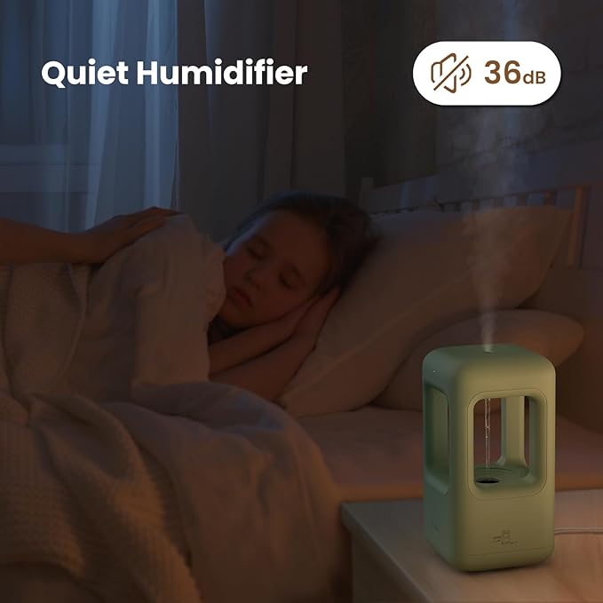 0.6L Mini Anti-Gravity Humidifier, Visual Floating Water Drop Cool Mist Humidifier for Bedroom, Desk & Indoor Plants, Quiet 36dB Night Light, Auto Shut-Off, Unique Gift Idea
