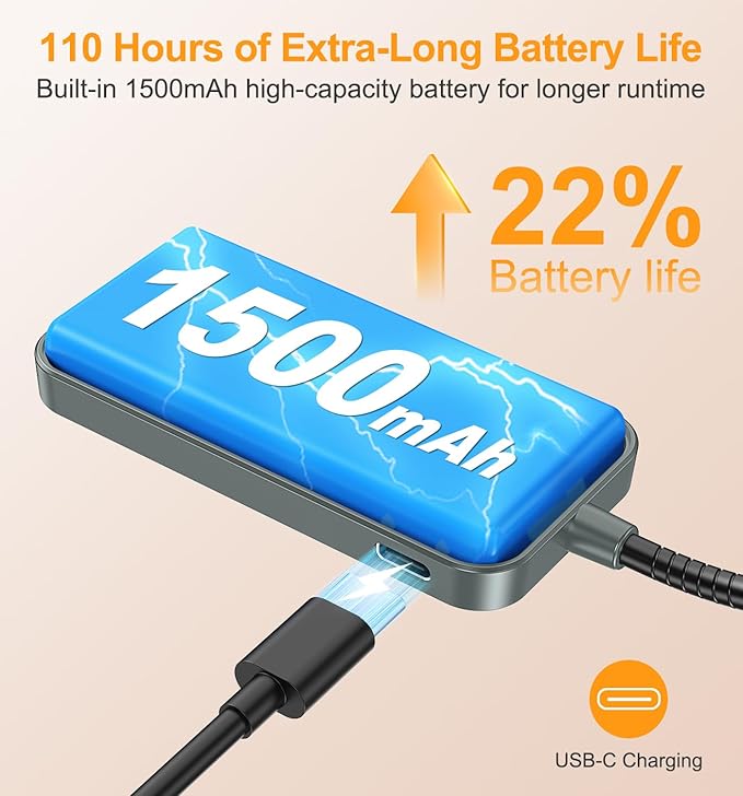 Gritin 2026 Gen 2 Book Light for Reading- 32 Eye Caring Full Spectrum LED, 5 Colors & 5 Brightness, Adjustable Wide/Narrow Beam, Upgrade 1500mAh Long-Lasting Clip on Light for Book Lovers-Sea Blue
