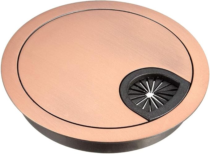 uxcell Cable Hole Cover, 3.1Inch/80mm Zinc Alloy Desk Wire Cord Cable Grommets Hole Cover for Office PC Desk Cable Cord Organizer, Red Bronze