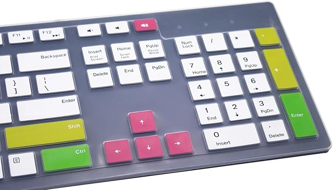 Keyboard Skin Compatible for Dell KM636 KB216 Keyboard, Dell Optiplex 5250 3050 3240 5460 7450 7050, Dell Inspiron AIO 3475 3670 3477, Dell Inspiron 27 7000 7700 7790 All-in-One Keyboard -Black &White