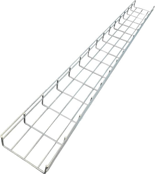 Kable Kontrol Cable Tray - 10 Feet Long x 6" W x 2” H - 60 Pcs Bulk Pack - Wire Mesh Tray Cable Management Rack Cords Organizer Cable Basket, Zinc Plated Steel NEC Approved for Network, Fiber Optic