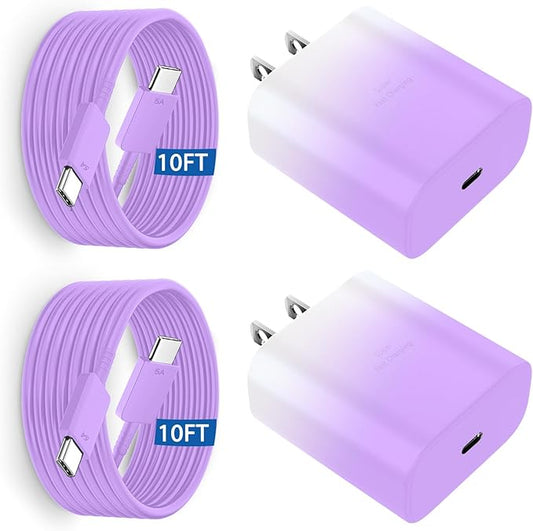45W USB C Super Fast Charger Type C Charger Fast Charging Android Phone Charger Block with 10FT Type C Charging Cable for Samsung Galaxy S26 Ultra/S26/S26+/S25/S25 Ultra/S25+/S24 Ultra/S23 Ultra/S22