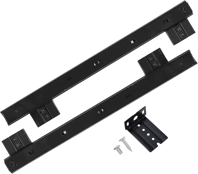 Veemoon Under Desk Keyboard Sliding Rails, 14-23 Inch Ball Bearing Slides Hardware Kit Pull Out Computer Keyboard Tray Slides Adjustable Hanging Rail Bracket Telescopic Drawer Runners (27MM Width)