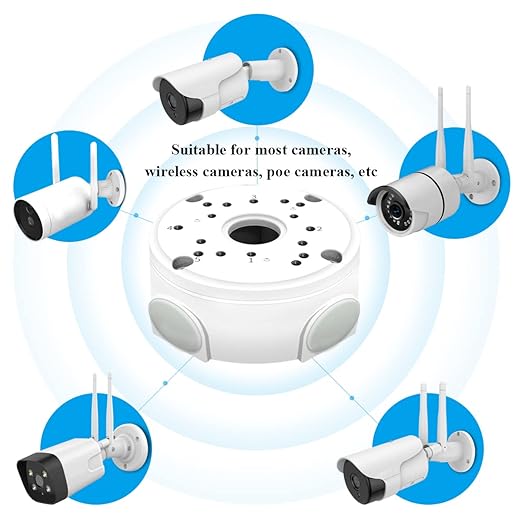 Metal Aluminum Waterproof Junction Box Mount Bracket, Universal for Bullet Security Camera Waterproof Hide Cable Junction Boxs Compatible Video Surveillance Cameras