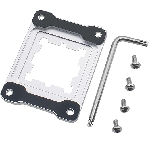 FDXGYH 1 Pcs AM5 CPU Fix Holder Aluminum Alloy Anti-Bending Contact Frame with Screw Screwdriver for AM5 Motherboard Slot, X670, B650 Series Chipset (Silver)