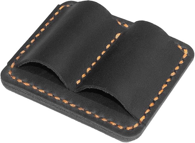 Handmade Leather Pen Holder Clip Notebook Pen Loop Stylish, notebook pen pencil holder clip and Practical Pen Organizer (Black)