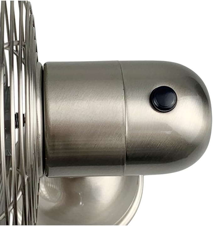 Good Housekeeping (92512) All-Metal USB-Powered 5" Oscillating Personal Fan (Brushed Nickel)