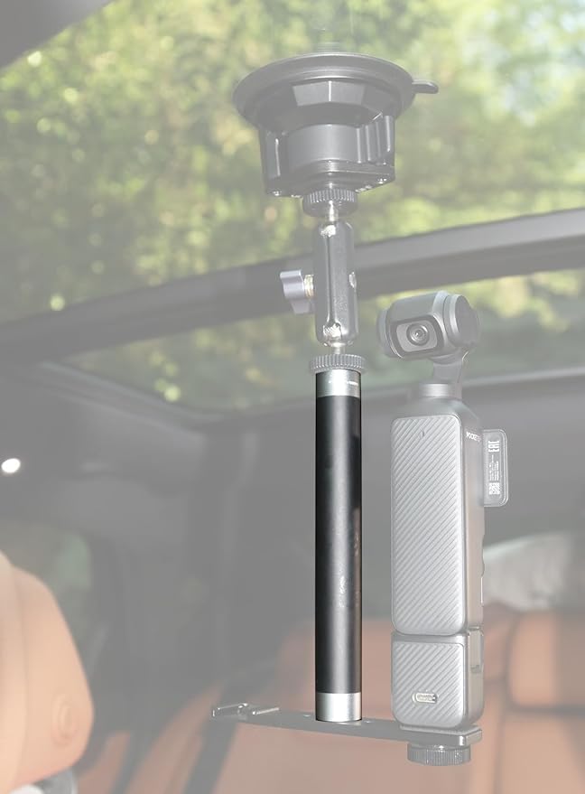 1/4" Thread Extension Aluminium Rod Mount, Camera Extension Rod for Dash Cam, Action Cameras, 15cm/5.9 inch Long with 1/4" Male Female Thread