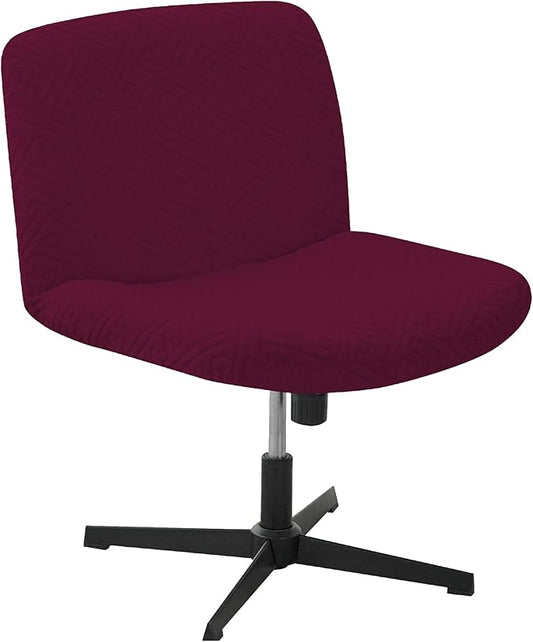 Lavish Cover Waterproof Criss Cross Chair Cover, Jacquard Fabric Elastic Office Chair Cover, Wide Comfy Desk Chair Cover, Armless Chair Cover Protects Chair Stains and Wear(Jacquard:Wine-Red,No Chair)