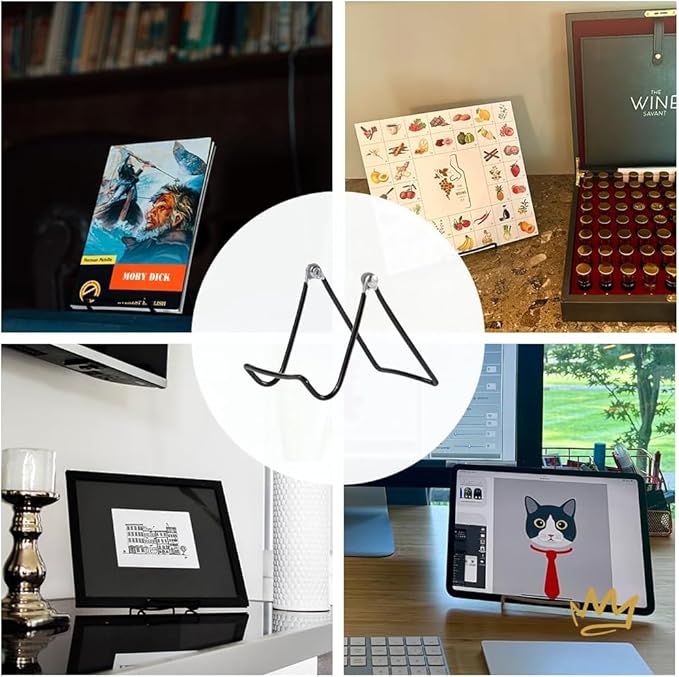 KINGDOM SOLUTIONS MADE IN USA 48-Pack Sturdy & Durable Adjustable Metal Easels to Display Books, Frames, Comics, Plates & More - Unique on the Market