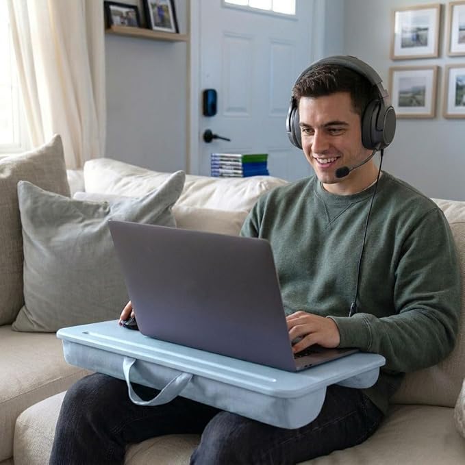 LAPGEAR Original Lap Desk – Fits Up to 17″ Laptops – Sky Blue – Style No. 45153