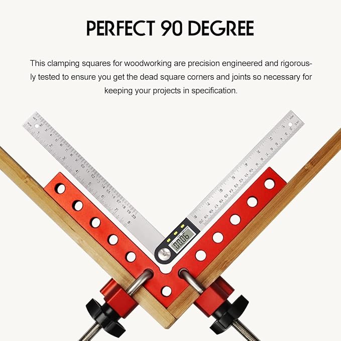90 Degree Cabinet Clamp, 5.5" x 5.5"(14 x 14cm) Aluminum Alloy Right Angle square Corner Clamps for Woodworking Tools, Drawers, Picture Frame (2pack)